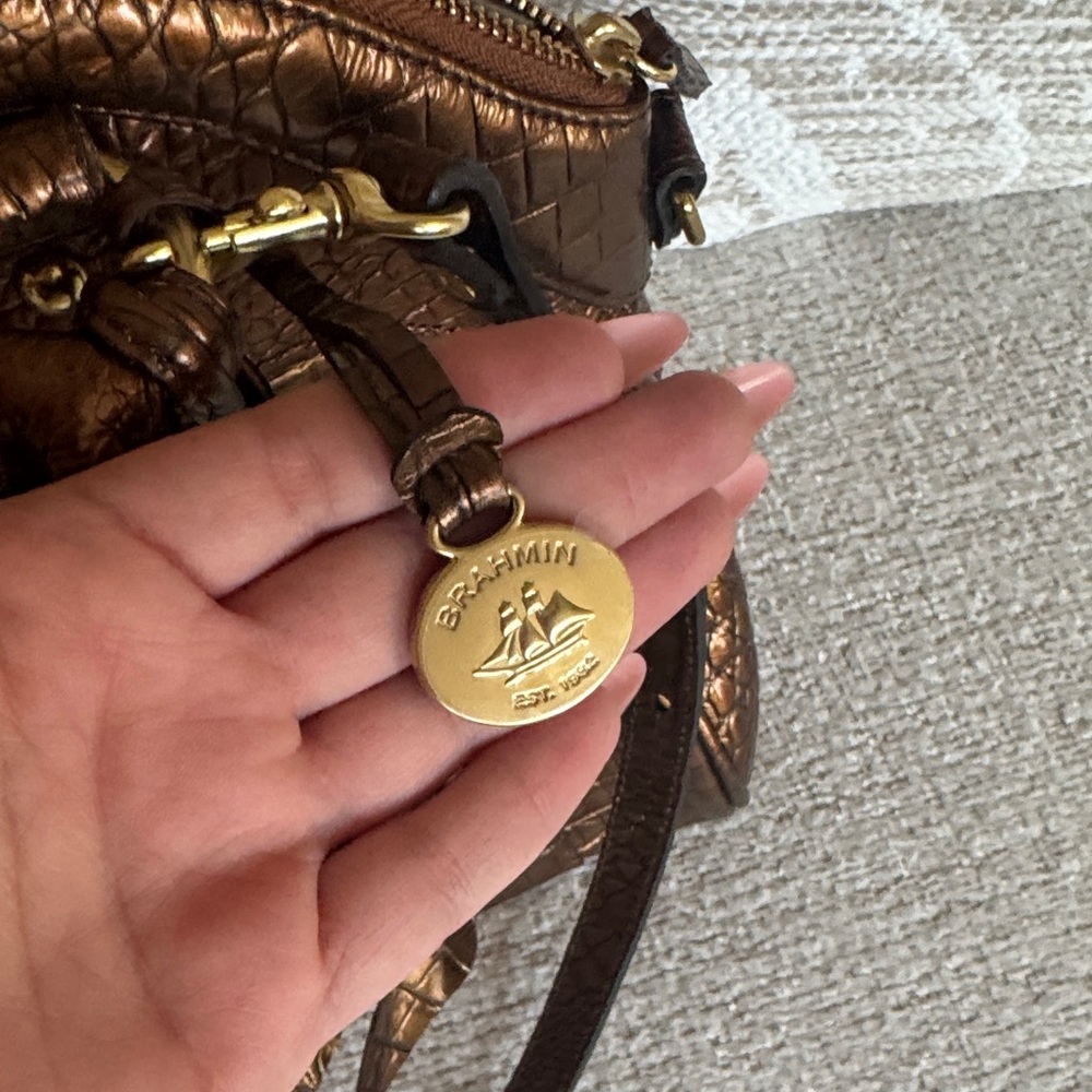 Brahmin Metallic Brown Satchel - Picture 2 of 5